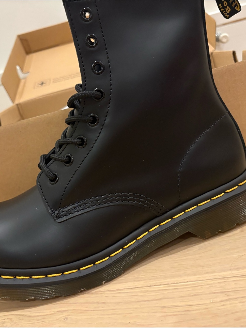 Dr. Martens Black Leather Lace Up Boots (US Women’s Size 9)